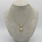 14K Sea Turtle  Pendant Cz Stones With Ice Chain Yellow Gold