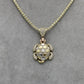 14K Sea Turtle  Pendant Cz Stones With Ice Chain Yellow Gold