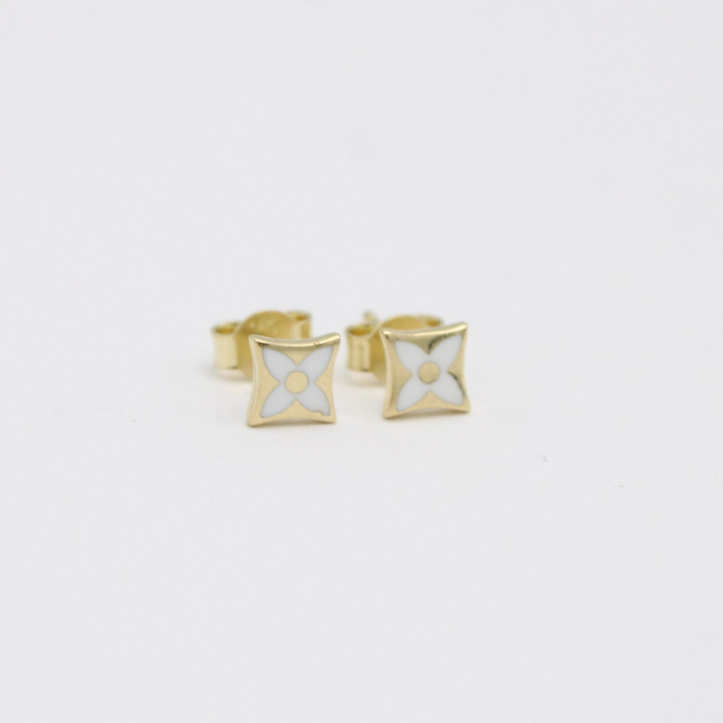 14K Fancy Earring Cz Stones Yellow Gold