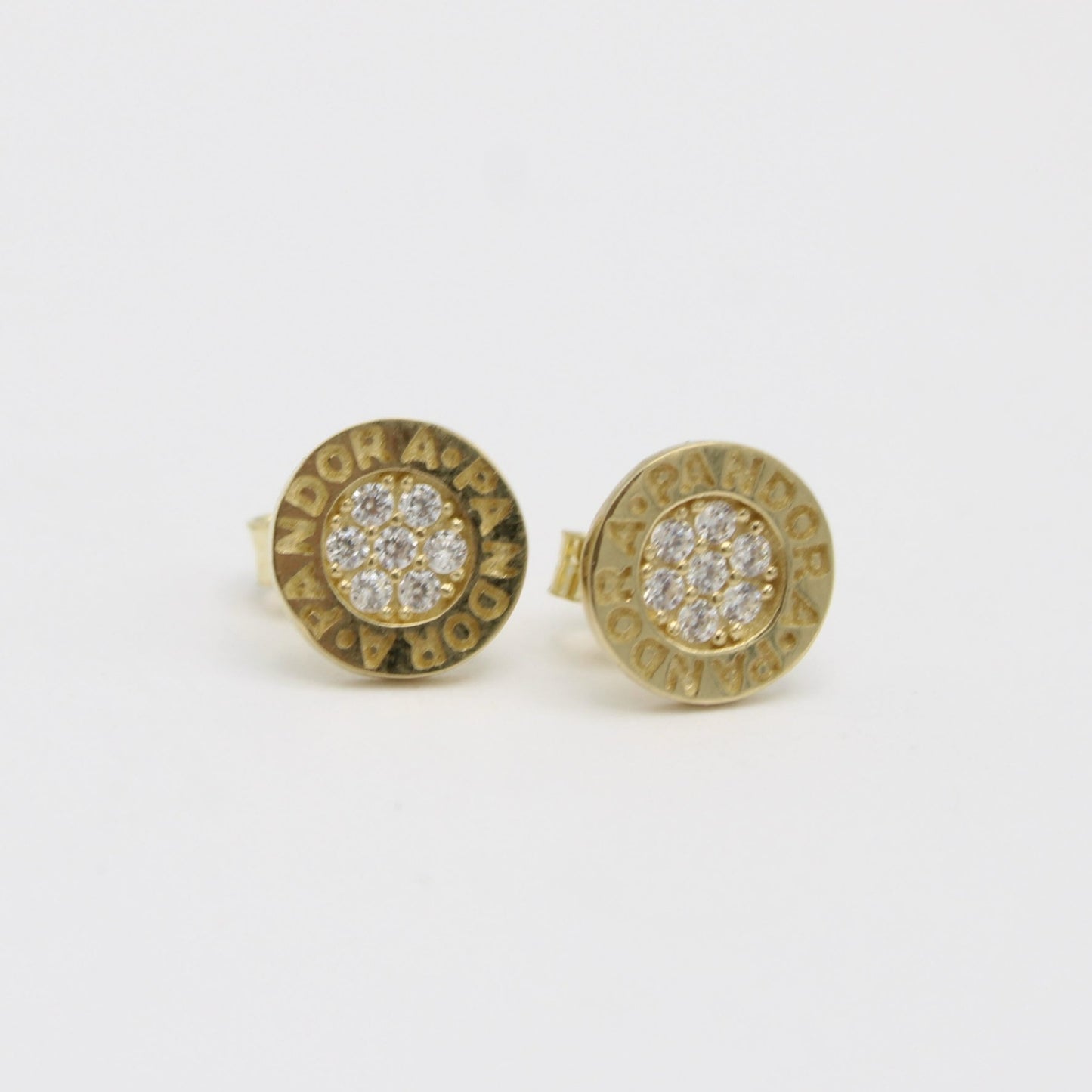 14K Earring Cz Stones Yellow Gold