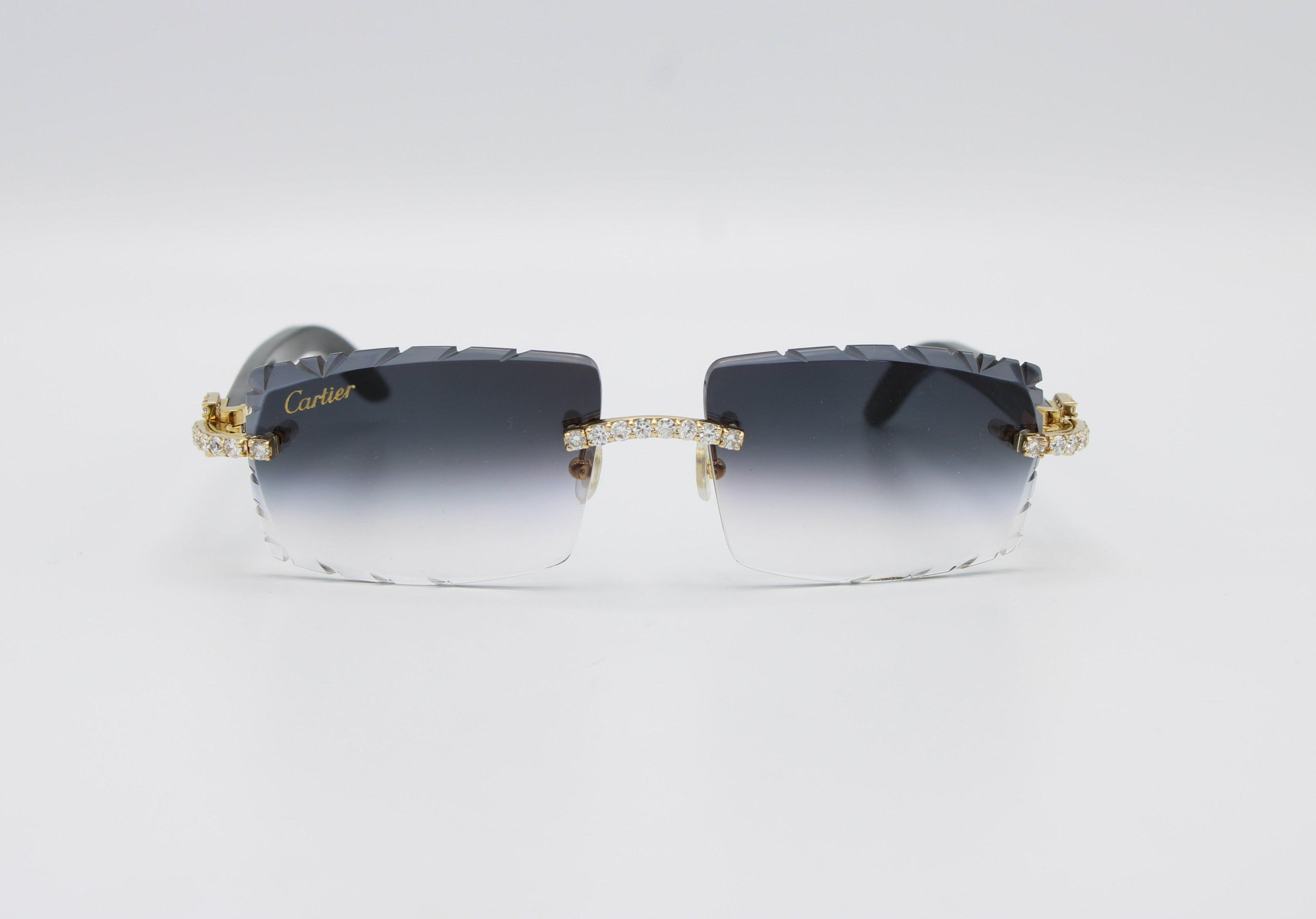 Luxury Cartier Eyewear Black Lenses Yellow Gold Alex Diamond Jewelry