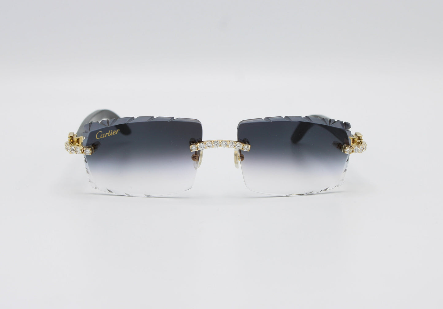 Luxury Cartier Eyewear Black Lenses Yellow Gold
