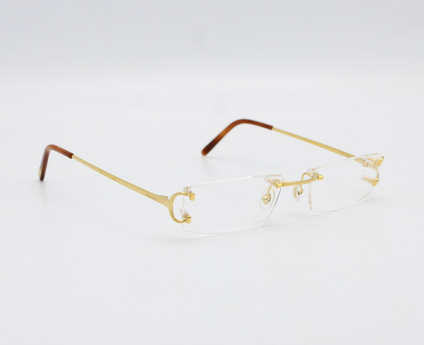 Luxury Cartier Eyewear Olive Lenses Yellow Gold