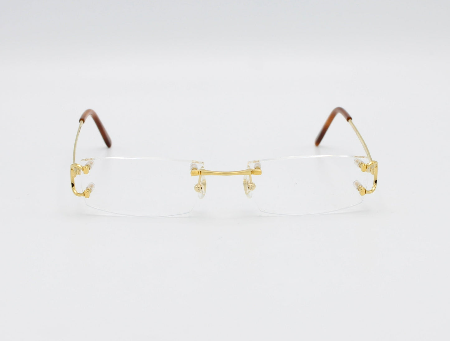 Luxury Cartier Eyewear Olive Lenses Yellow Gold