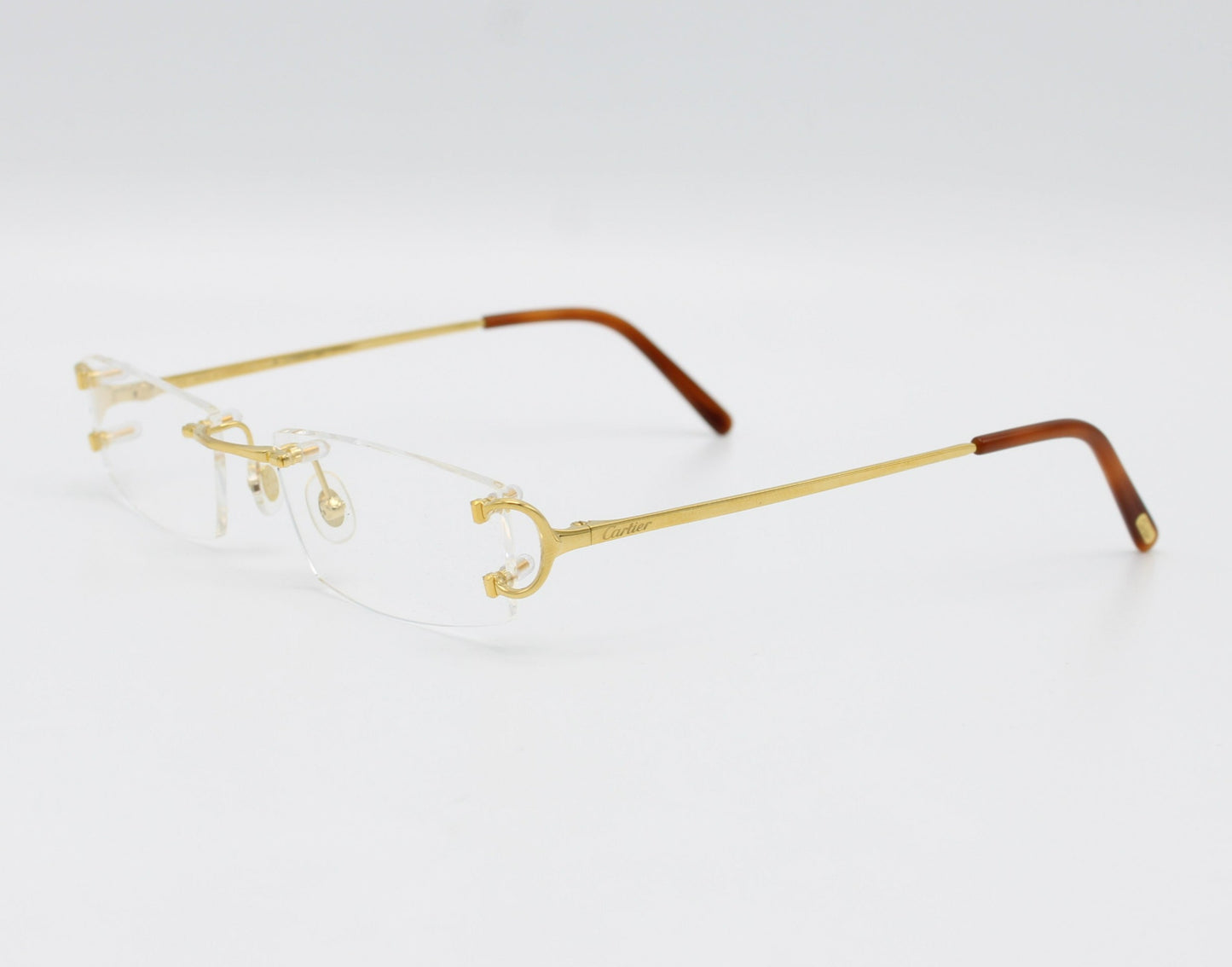 Luxury Cartier Eyewear Olive Lenses Yellow Gold