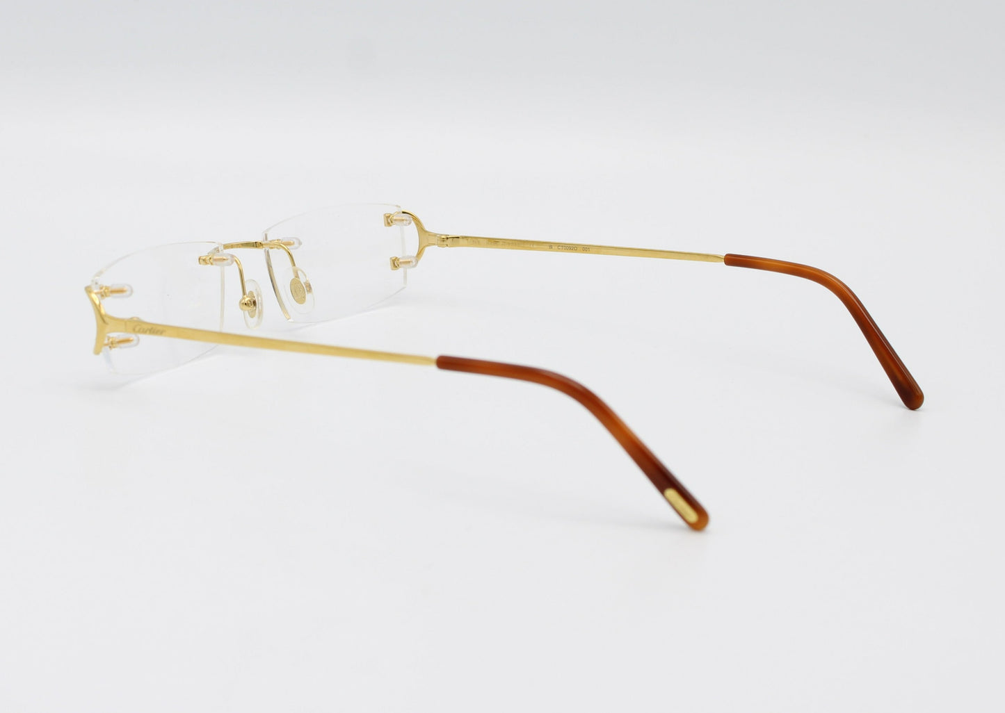 Luxury Cartier Eyewear Olive Lenses Yellow Gold