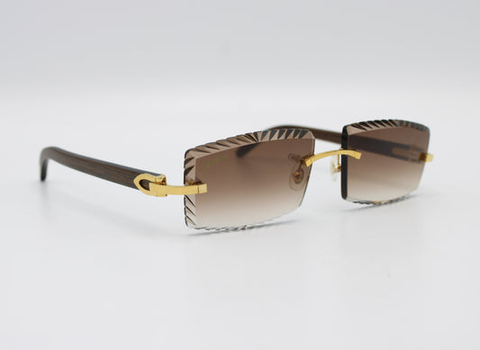 Luxury Cartier Eyewear Brown Lenses Yellow Gold