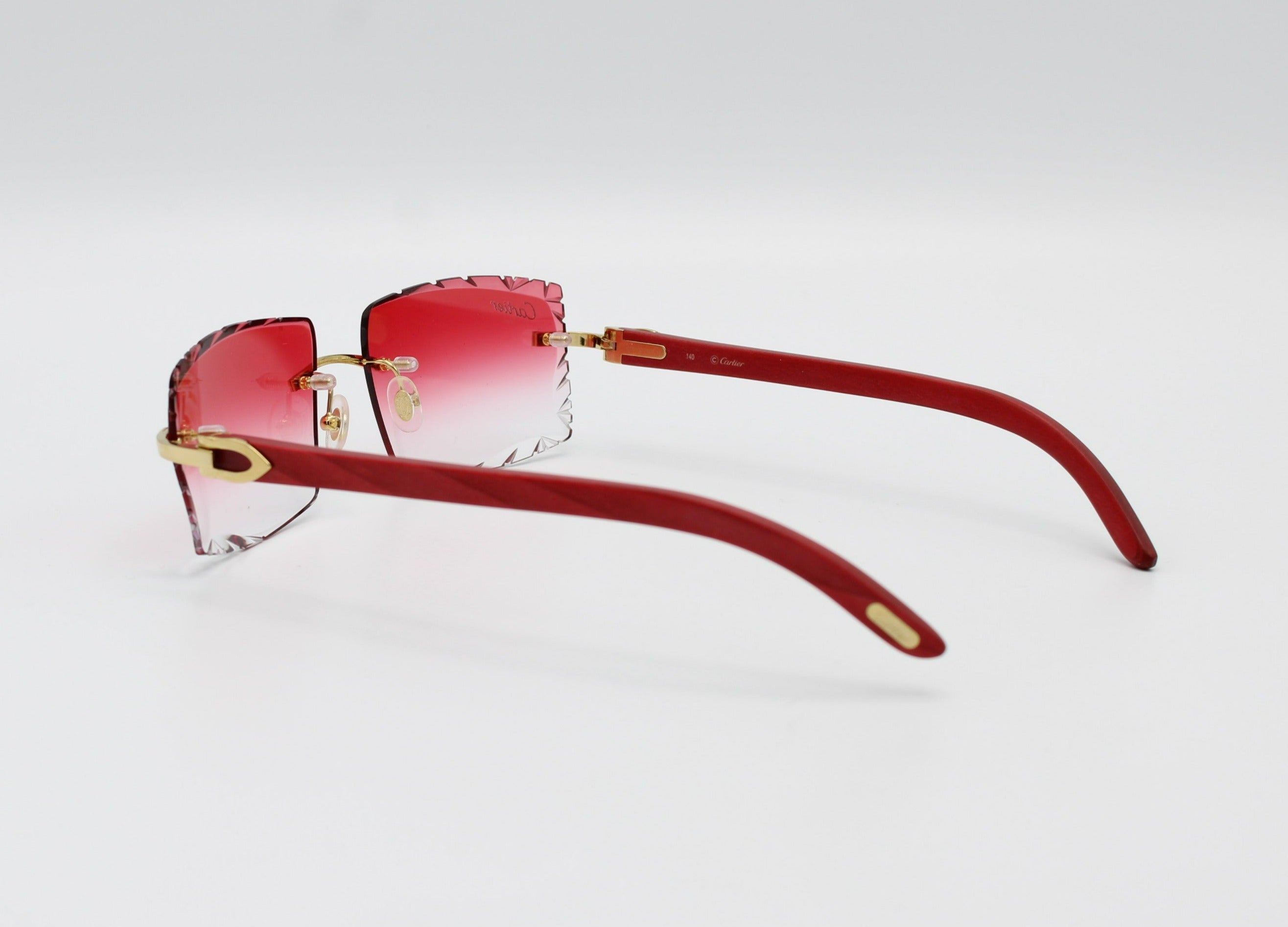 CARTIER C Decor Gold With Custom Pink Lens Women's Sunglasses | Fast & Free  US Shipping | Watch Warehouse