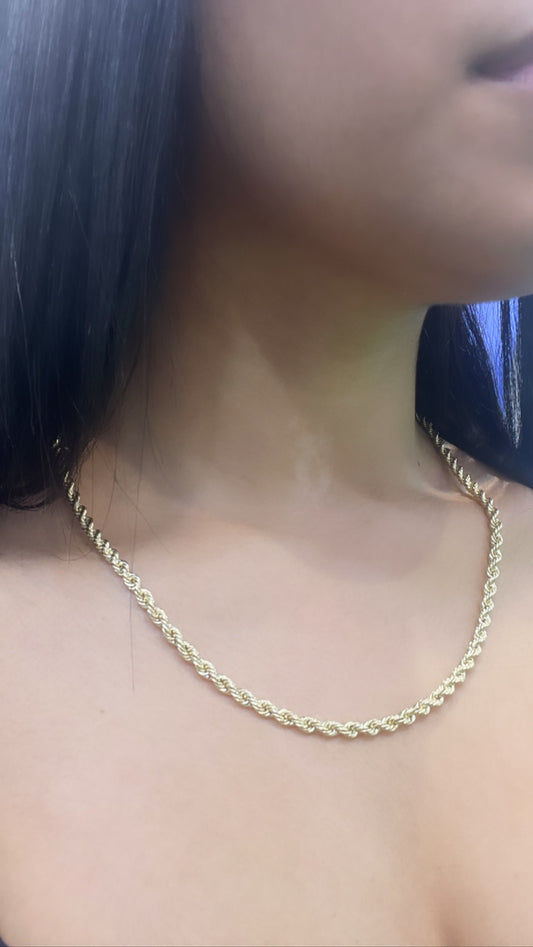 14K Rope Chain (20”- 4 mm)