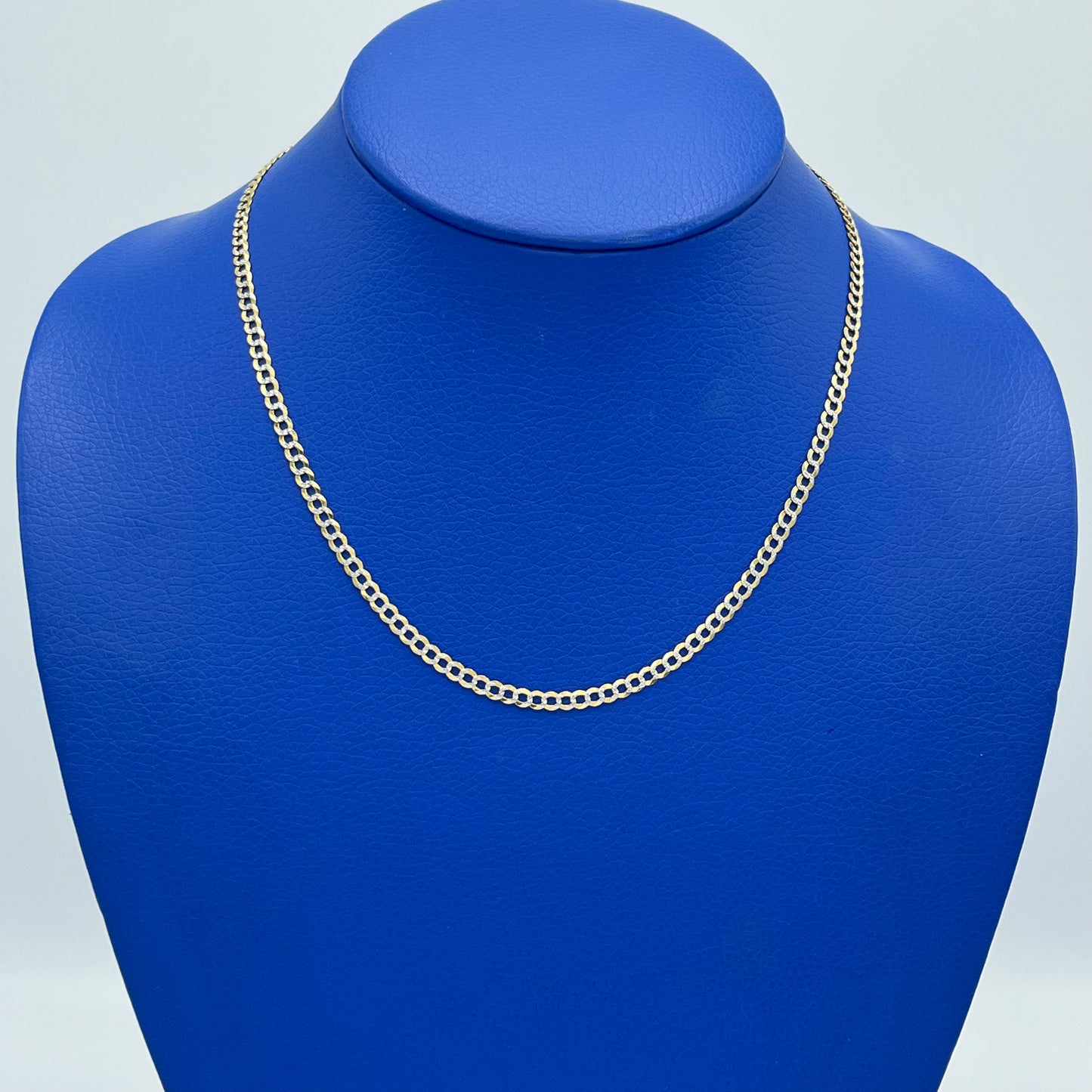 14K Solid Classic Flat Cuban Chain \\ 3.5 mm - 18” \\