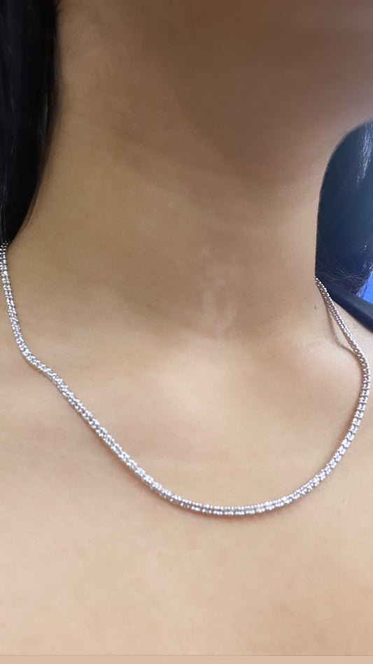 14K Moon Ice Chain White Gold (2.3mm - 18”)