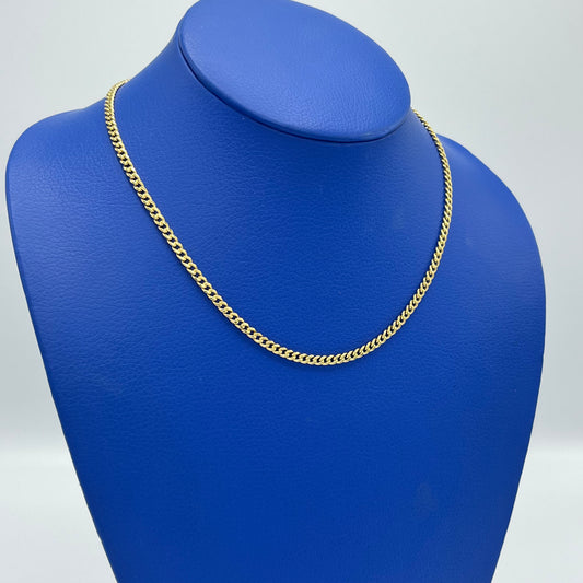 14K Miami Hollow Cuban Chain \\ 3.5 mm - 18” \\