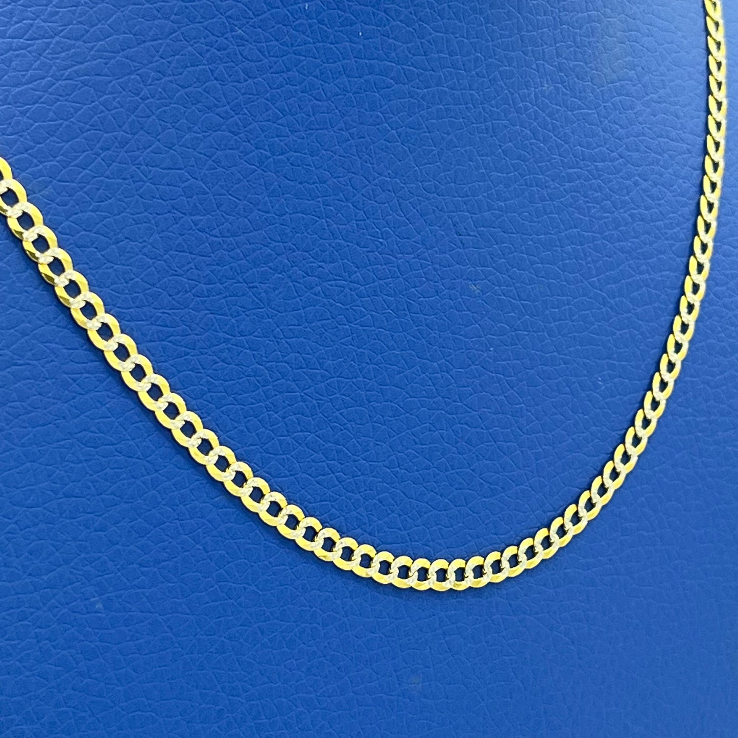 14K Solid Classic Flat Cuban Chain \\ 3.5 mm - 18” \\