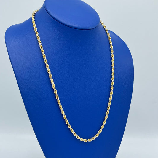 14K Solid Rope Chain Two \\ 4.3 mm - 24” \\