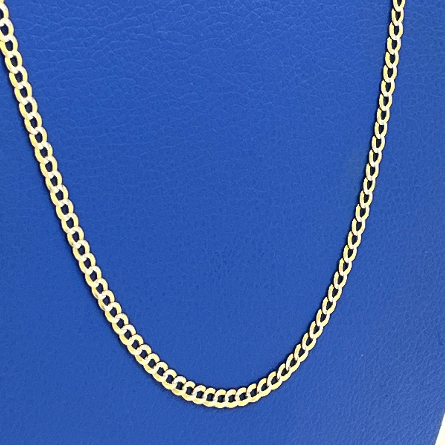 14K Solid Classic Flat Cuban Chain Two Tones \\ 3.6 mm - 24” \\