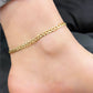 14k Flat Cuban Ankle Bracelet Yellow Gold