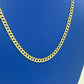 14K Solid Classic Flat Cuban Chain Two Tones \\ 5.5 mm - 22” \\