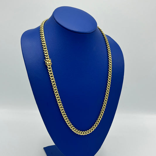 14K Miami Hollow Cuban Chain \\ 7.6 mm - 26”