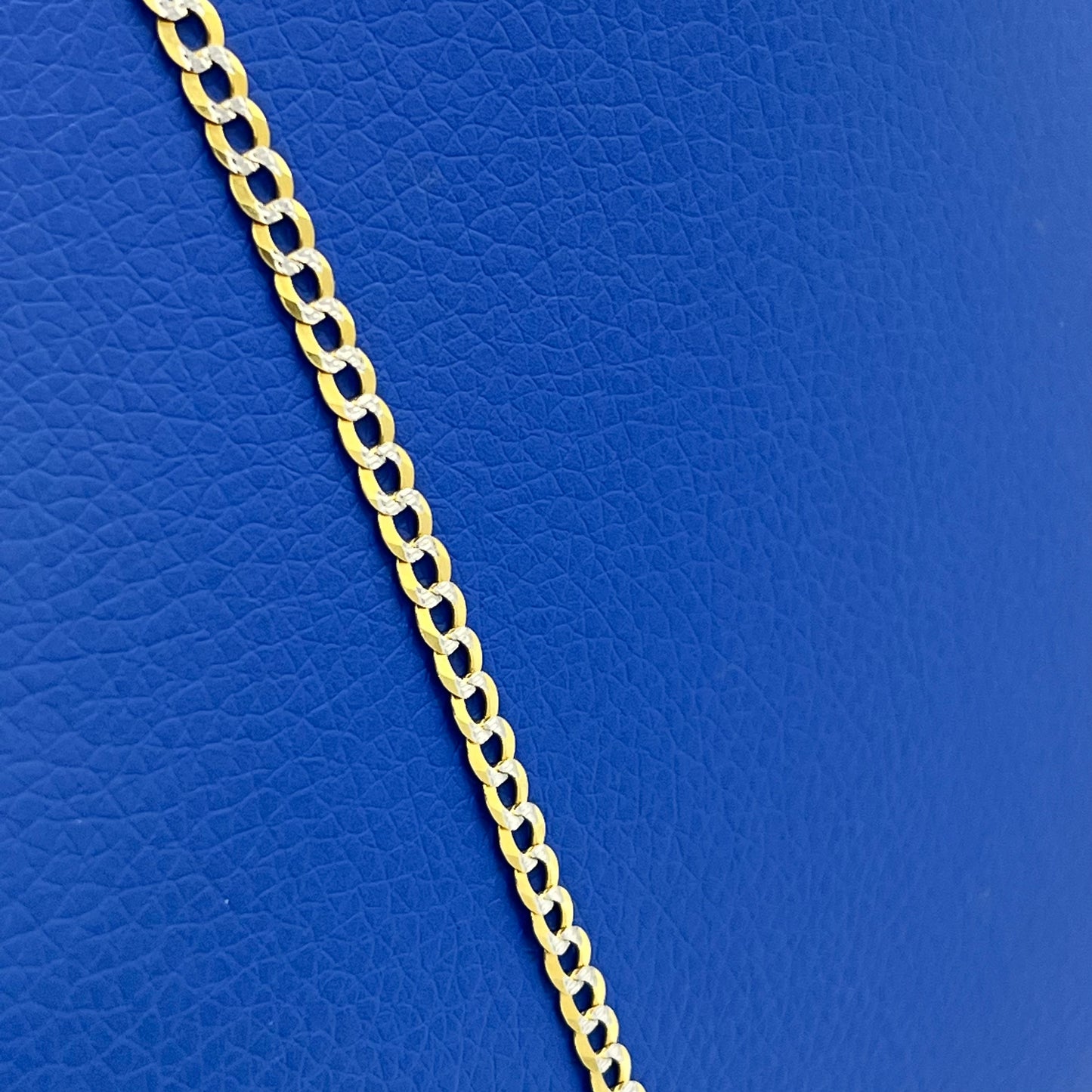 14K Solid Classic Flat Cuban Chain Two Tones \\ 3.6 mm - 24” \\